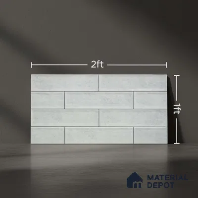 Faux Subway Wall Tile TL 04685 K Brick Solara Basque White 2 ft x 1 ft Ceramic Glossy Finish - 9 mm | Suitable For Kitchen, Bathroom Walls and Backsplashes | Please Expect a Slight Variation of Pattern (Sample)