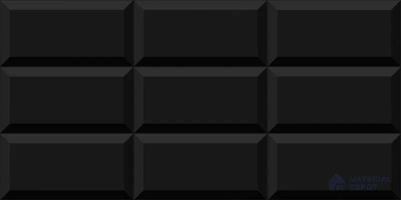 Faux Subway Wall Tile TL 04685 M Brick Solara Classic Black 2 ft x 1 ft Ceramic Glossy Finish - 9 mm | Suitable For Kitchen, Bathroom Walls and Backsplashes | Please Expect a Slight Variation of Pattern (Sample)