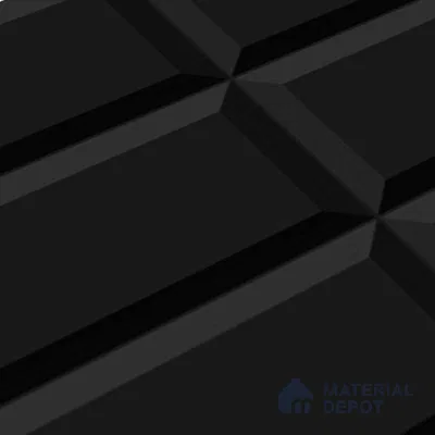 Faux Subway Wall Tile TL 04685 M Brick Solara Classic Black 2 ft x 1 ft Ceramic Glossy Finish - 9 mm | Suitable For Kitchen, Bathroom Walls and Backsplashes | Please Expect a Slight Variation of Pattern (Sample)