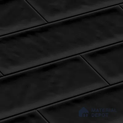Faux Subway Wall Tile TL 04685 P Brick Solara Coal Shimmer 2 ft x 1 ft Ceramic Glossy Finish - 9 mm | Suitable For Kitchen, Bathroom Walls and Backsplashes | Please Expect a Slight Variation of Pattern