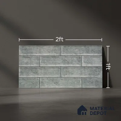 Faux Subway Wall Tile TL 04685 Q Brick Solara Opal Sheen 2 ft x 1 ft Ceramic Glossy Finish - 9 mm | Suitable For Kitchen, Bathroom Walls and Backsplashes | Please Expect a Slight Variation of Pattern (Sample)