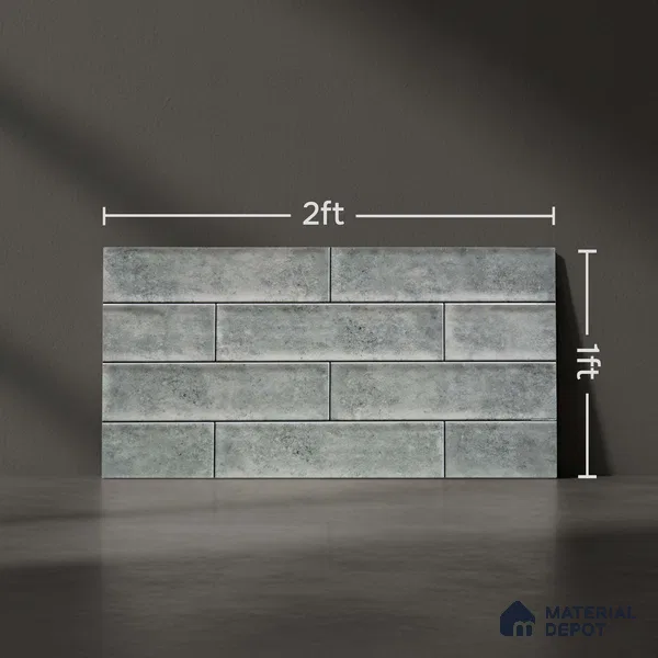 Faux Subway Wall Tile TL 04685 Q Brick Solara Opal Sheen 2 ft x 1 ft Ceramic Glossy Finish - 9 mm | Suitable For Kitchen, Bathroom Walls and Backsplashes | Please Expect a Slight Variation of Pattern (Sample)