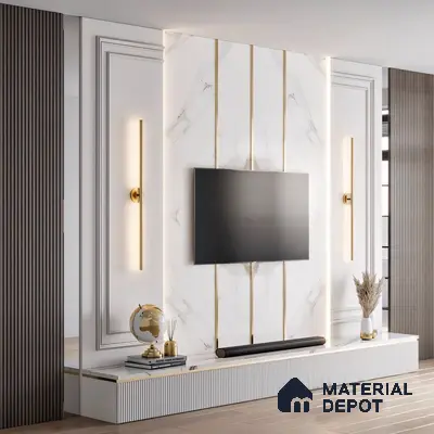 Self Adhesive Peel & Stick Strip Gold Glossy Finish Edgeline PM 00291 I | 5 mtr x 40 x 0.3 mm | Adhesive Type Installation | Suitable for Floor & Walls