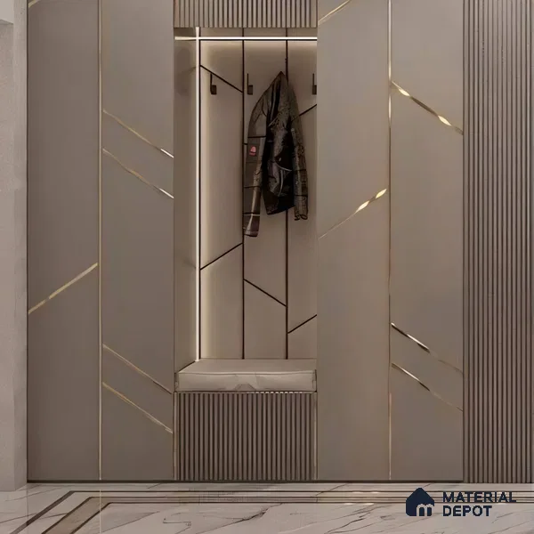 Self Adhesive Peel & Stick Strip Brush Gold Matte Finish Edgeline PM 00291 T | 5 mtr x 50 x 0.3 mm | Adhesive Type Installation | Suitable for Floor & Walls