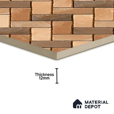 Parking Floor Tile TL 07561 Sepia Thread | 16 x 16 inch | Anti Skid Matte Finish Heavy Duty Vitrified Tile - 12 mm | Suitable For High Traffic Areas, Terrace, Balcony | Pattern Alignment May Vary | 2-3 mm Spacer is Mandatory