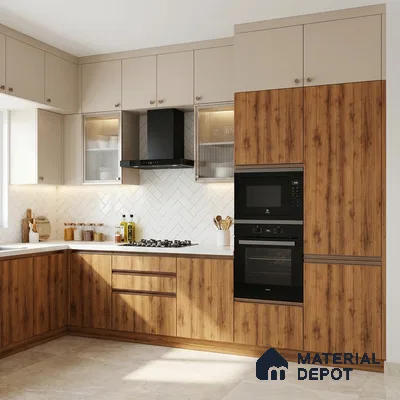 Wooden Look SF 535 Nero Natural Teak 8 ft x 4 ft Suede Finish Laminate - 1 mm | Suitable for TV Unit, Wardrobe, Kitchen Cabinets