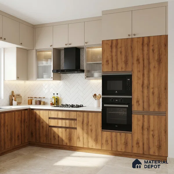 Wooden Look SF 535 Nero Natural Teak 8 ft x 4 ft Suede Finish Laminate - 1 mm | Suitable for TV Unit, Wardrobe, Kitchen Cabinets