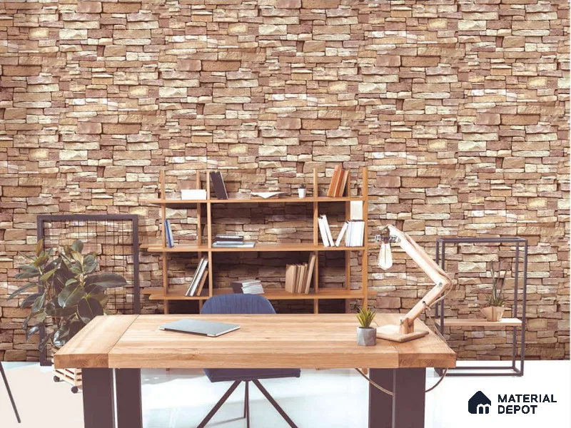 SF17-2 | 10 Meter x 21 Inches Stone Look Wallpaper - 57.41 Sq. Ft. | Minimum 15% wastage during installation