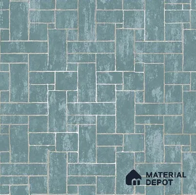 SG-2208 | Teal Patchwork Tile Non Woven Geometric Wallpaper - 10 Meter x 21 Inches, 57.41 Sq. Ft. (Min. 15% Wastage)