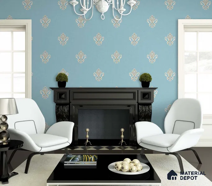 SG-2210 | 10 Meter x 21 Inches Damask Look Wallpaper - 57.41 Sq. Ft. | Minimum 15% wastage during installation