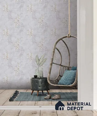 SG-2233 | Pearl Gold Flower Spikes Non Woven Floral Wallpaper - 10 Meter x 21 Inches, 57.41 Sq. Ft. (Min. 15% Wastage)