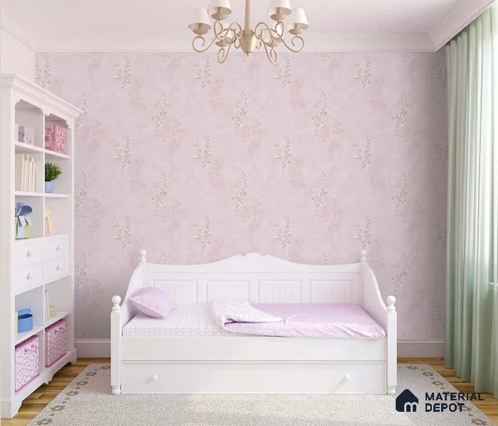 SG-2234 | Grey Mauve Flower Spikes Non Woven Floral Wallpaper - 10 Meter x 21 Inches, 57.41 Sq. Ft. (Min. 15% Wastage)
