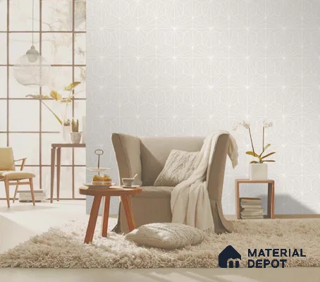 SG-2257 | Grey Star Lattice Non Woven Geometric Wallpaper - 10 Meter x 21 Inches, 57.41 Sq. Ft. (Min. 15% Wastage)