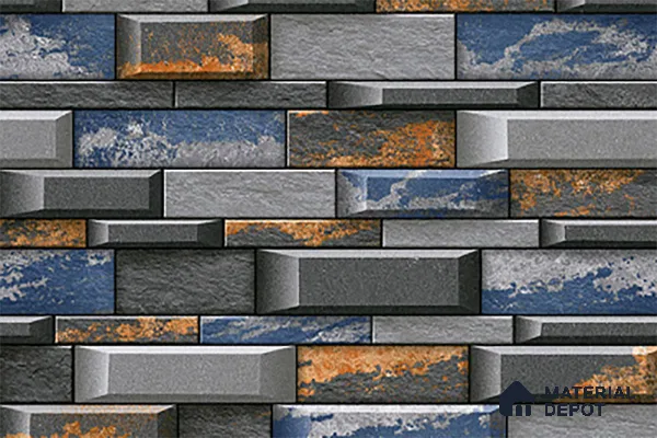 TL 05776 Shadow Blue 450x300 mm Glossy Finish Ceramic Wall Tile - 7 mm