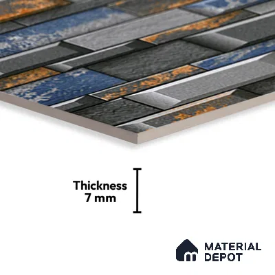 TL 05776 Shadow Blue 450x300 mm Glossy Finish Ceramic Wall Tile - 7 mm