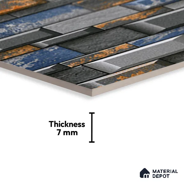 TL 05776 Shadow Blue 450x300 mm Glossy Finish Ceramic Wall Tile - 7 mm
