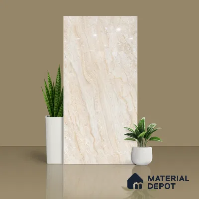 Budget Friendly Marble Floor & Wall Tile Value For Money TL 05594 Beige Sheltar 4 ft x 2 ft - Vitrified Glossy Finish -9 mm | 4 Random Design | Suitable for Living Room,Bedroom & Bathroom (Sample)
