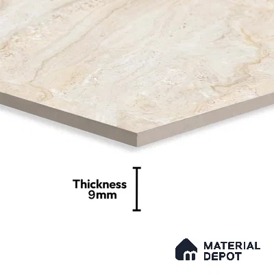 Budget Friendly Marble Floor & Wall Tile Value For Money TL 05594 Beige Sheltar 4 ft x 2 ft - Vitrified Glossy Finish -9 mm | 4 Random Design | Suitable for Living Room,Bedroom & Bathroom (Sample)