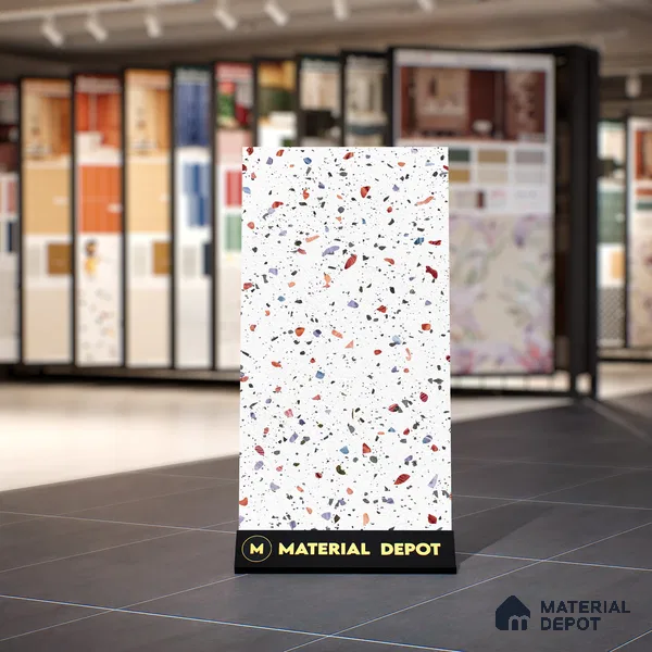 Terrazzo Wall & Floor Tile TL 06305 Shimmer Remix 1200x600 mm Terrazo Carving Matt GVT Tile - 9 mm