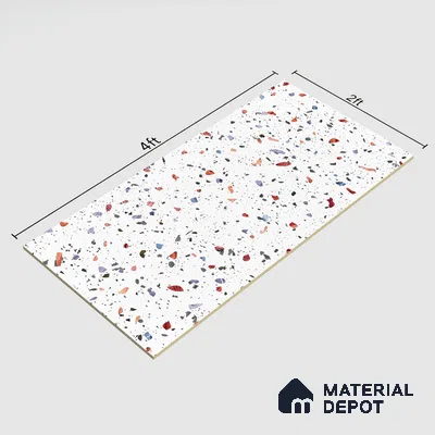 Terrazzo Wall & Floor Tile TL 06305 Shimmer Remix 1200x600 mm Terrazo Carving Matt GVT Tile - 9 mm