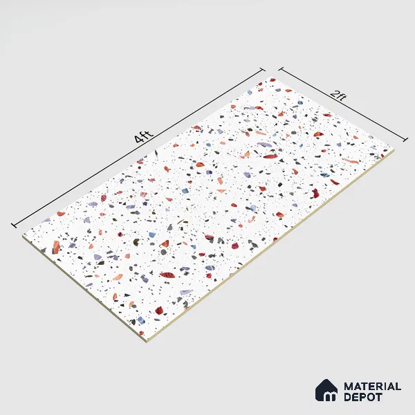 Terrazzo Wall & Floor Tile TL 06305 Shimmer Remix 1200x600 mm Terrazo Carving Matt GVT Tile - 9 mm