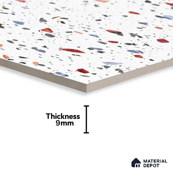 Terrazzo Wall & Floor Tile TL 06305 Shimmer Remix 1200x600 mm Terrazo Carving Matt GVT Tile - 9 mm