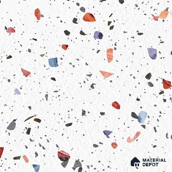 Terrazzo Wall & Floor Tile TL 06305 Shimmer Remix 1200x600 mm Terrazo Carving Matt GVT Tile - 9 mm