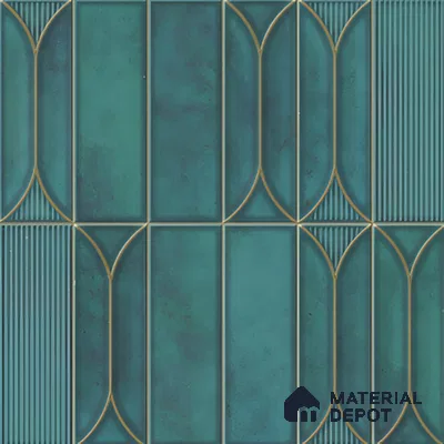 Faux Subway Wall Tile TL 00224 Blue 1 ft x 1 ft Matte Finish Ceramic Tile - 9 mm | Suitable For Kitchen, Bathroom, Dining Area | Please Expect a Slight Variation of Pattern