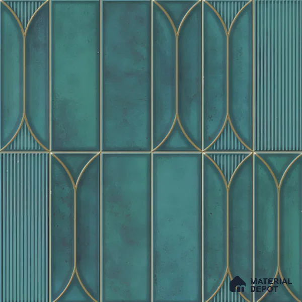 Faux Subway Wall Tile TL 00224 Blue 1 ft x 1 ft Matte Finish Ceramic Tile - 9 mm | Suitable For Kitchen, Bathroom, Dining Area | Please Expect a Slight Variation of Pattern
