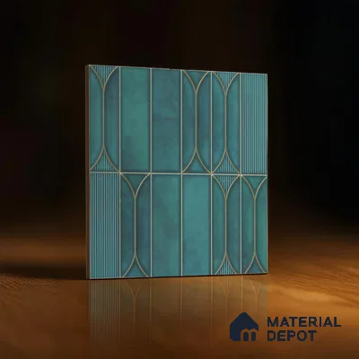 Faux Subway Wall Tile TL 00224 Blue 1 ft x 1 ft Matte Finish Ceramic Tile - 9 mm | Suitable For Kitchen, Bathroom, Dining Area | Please Expect a Slight Variation of Pattern