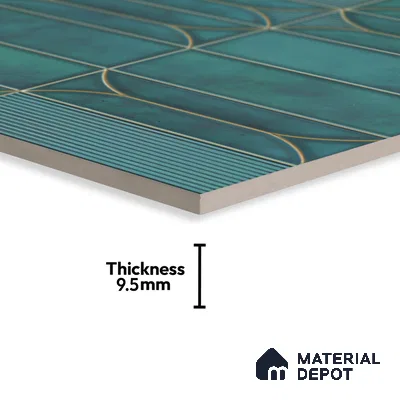 Faux Subway Wall Tile TL 00224 Blue 1 ft x 1 ft Matte Finish Ceramic Tile - 9 mm | Suitable For Kitchen, Bathroom, Dining Area | Please Expect a Slight Variation of Pattern