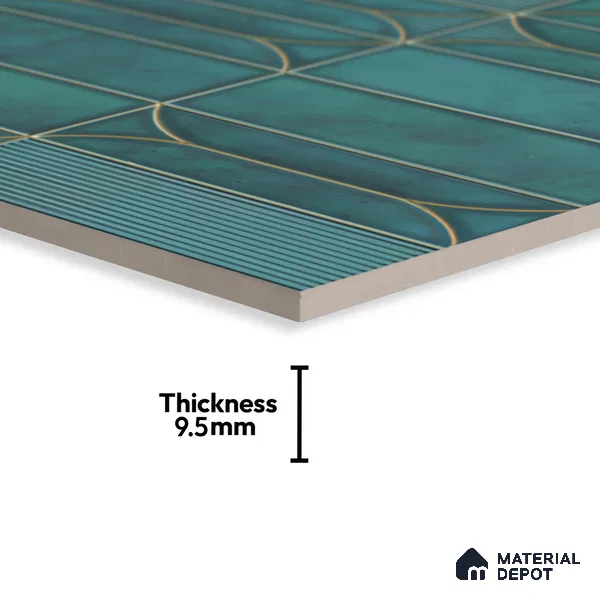 Faux Subway Wall Tile TL 00224 Blue 1 ft x 1 ft Matte Finish Ceramic Tile - 9 mm | Suitable For Kitchen, Bathroom, Dining Area | Please Expect a Slight Variation of Pattern