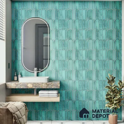 Faux Subway Wall Tile TL 00224 Blue 1 ft x 1 ft Matte Finish Ceramic Tile - 9 mm | Suitable For Kitchen, Bathroom, Dining Area | Please Expect a Slight Variation of Pattern