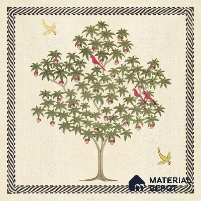 Handmade Third Fired Moroccan Wall Tile TL 13004 E Parrot Grove 300x300 mm Embossed Glue Matte Finish Ceramic Rajasthani Series Tile - 9 mm