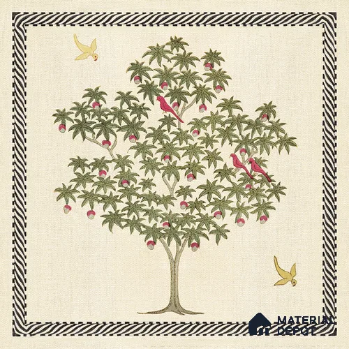 Handmade Third Fired Moroccan Wall Tile TL 13004 E Parrot Grove 300x300 mm Embossed Glue Matte Finish Ceramic Rajasthani Series Tile - 9 mm
