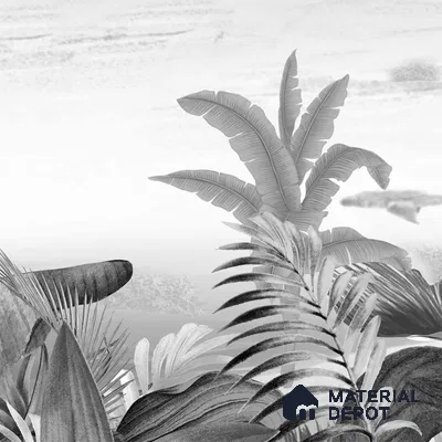 Silent Night, Tropical Beach Wallpaper, Black and White Sukoon Series Canvas Tropical Design (Customised Size Wallpaper)