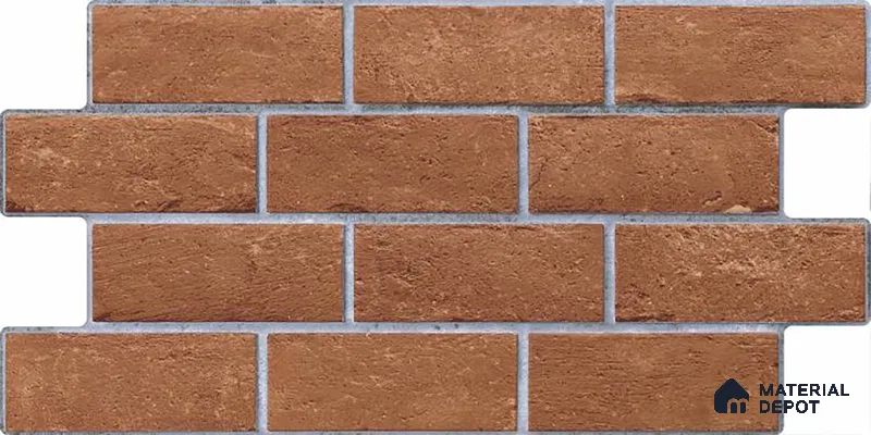 Brick Wall Tile TL 06594 C Brick Line Canyon 2 ft x 1 ft Ceramic Matte Finish - 9 mm | Suitable for Balcony, Foyer,  Elevation, Courtyard