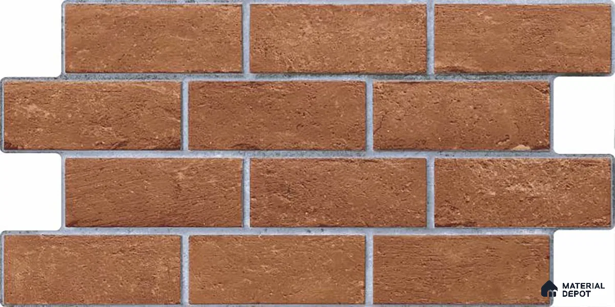 Brick Wall Tile TL 06594 C Brick Line Canyon 2 ft x 1 ft Ceramic Matte Finish - 9 mm | Suitable for Balcony, Foyer,  Elevation, Courtyard