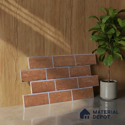 Brick Wall Tile TL 06594 C Brick Line Canyon 2 ft x 1 ft Ceramic Matte Finish - 9 mm | Suitable for Balcony, Foyer,  Elevation, Courtyard