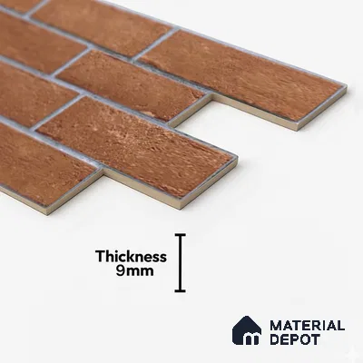 Brick Wall Tile TL 06594 C Brick Line Canyon 2 ft x 1 ft Ceramic Matte Finish - 9 mm | Suitable for Balcony, Foyer,  Elevation, Courtyard