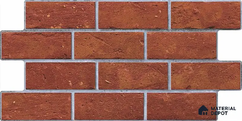 Brick Wall Tile TL 06594 D Brick Line Arena 2 ft x 1 ft Ceramic Matte Finish - 9 mm | Suitable for Foyer, Balcony, Elevation, Courtyard