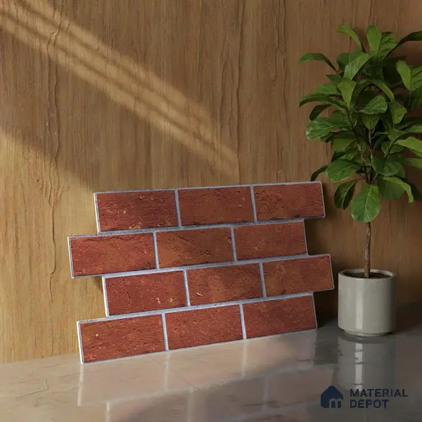 Brick Wall Tile TL 06594 D Brick Line Arena 2 ft x 1 ft Ceramic Matte Finish - 9 mm | Suitable for Foyer, Balcony, Elevation, Courtyard