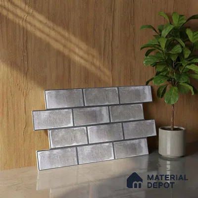 Brick Wall Tile TL 06594 Brick Line Noce 2 ft x 1 ft Ceramic Matte Finish - 9 mm | Suitable for Courtyard, Foyer, Balcony, Elevation (Sample)