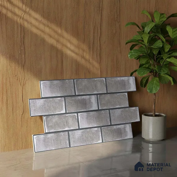 Brick Wall Tile TL 06594 Brick Line Noce 2 ft x 1 ft Ceramic Matte Finish - 9 mm | Suitable for Courtyard, Foyer, Balcony, Elevation (Sample)