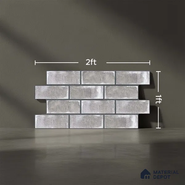 Brick Wall Tile TL 06594 Brick Line Noce 2 ft x 1 ft Ceramic Matte Finish - 9 mm | Suitable for Courtyard, Foyer, Balcony, Elevation (Sample)
