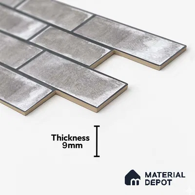 Brick Wall Tile TL 06594 Brick Line Noce 2 ft x 1 ft Ceramic Matte Finish - 9 mm | Suitable for Courtyard, Foyer, Balcony, Elevation (Sample)