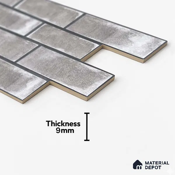 Brick Wall Tile TL 06594 Brick Line Noce 2 ft x 1 ft Ceramic Matte Finish - 9 mm | Suitable for Courtyard, Foyer, Balcony, Elevation (Sample)