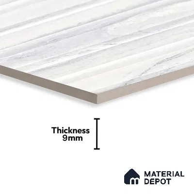Marble Look Wall Tile TL 06641 Adda Silver 4 ft x 2 ft Vitrified Matte Finish - 9 mm | (Random 5) | Suitable for Living Room, Bedroom, Bathroom, Kitchen, Office, Elevation & Dining (Sample)