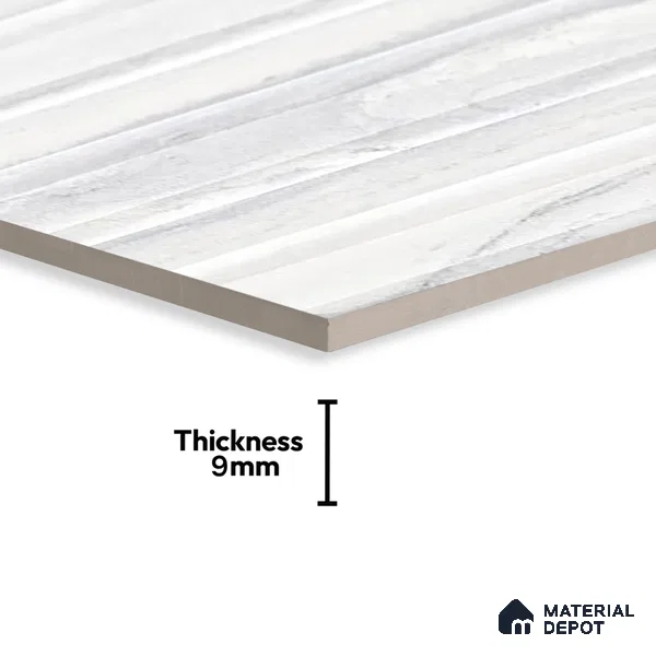 Marble Look Wall Tile TL 06641 Adda Silver 4 ft x 2 ft Vitrified Matte Finish - 9 mm | (Random 5) | Suitable for Living Room, Bedroom, Bathroom, Kitchen, Office, Elevation & Dining (Sample)