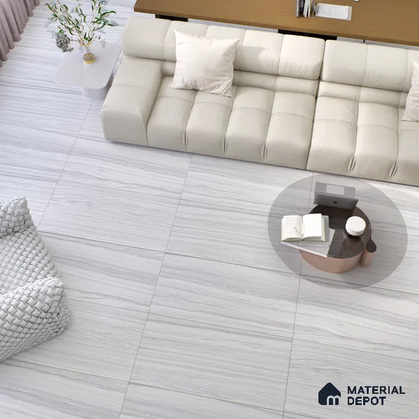 Marble Look Wall Tile TL 06641 Adda Silver 4 ft x 2 ft Vitrified Matte Finish - 9 mm | (Random 5) | Suitable for Living Room, Bedroom, Bathroom, Kitchen, Office, Elevation & Dining (Sample)